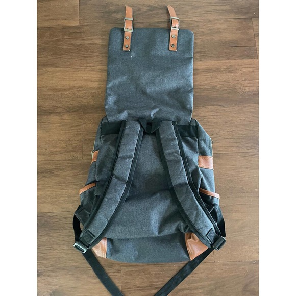 Wenjie Blue Canvas Laptop Rucksack Backpack - Picture 6 of 7